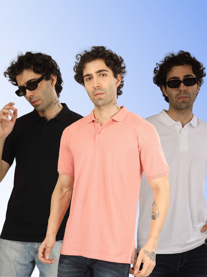 Mens Polo Collar T-Shirt   (SET04)